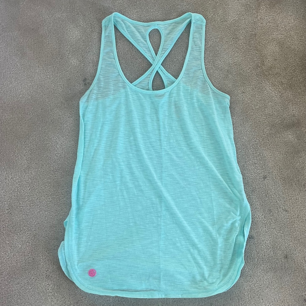 Lilly Pulitzer Luxletic Teal Tank Top